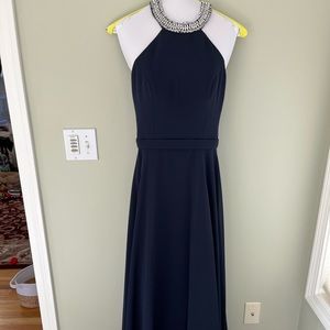 Navy blue formal floor length gown